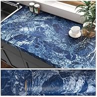 Material and Size: VEELIKE blue marble contact paper is made of thick high-quality vinyl; 40cm x 300cm per roll; covering 1.2 square metres. Self-adhesive and Easy to Install: This blue marble wallpaper is peel and stick; A layer of strong adhesion o...
