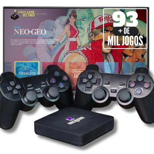 Vídeo Game Retro 93 Mil jogos 2 Controles com fio Arcadian Box de...