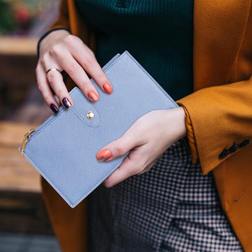 Image of Travelambo RFID Wallet Women Large Size Bifold Multi Card Wallet Case with Zipper Pocke Credit Card Holder for Women