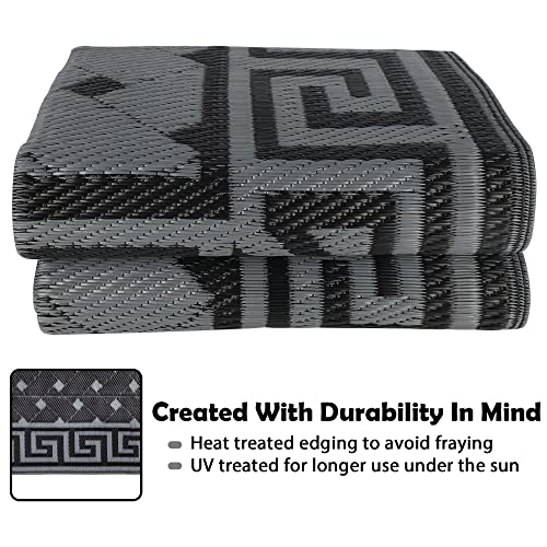 Tapete Reversible SAND MINE 5' x 8' Negro y Gris miniatura 4