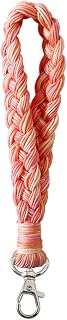 XGALBLA Boho Macrame Keychain Wristlet - Handmade Soft Cotton Bracelet Lanyard for Keys, Purse, Women Gifts