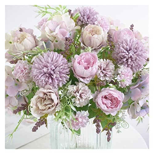 XMYINGWEI Kunstbloemen Zijde Nep Boeket Kunstbloemen Bruiloft Woondecoratie Nep Bloemen Faux Home Groen voor Indoor… - Image 4