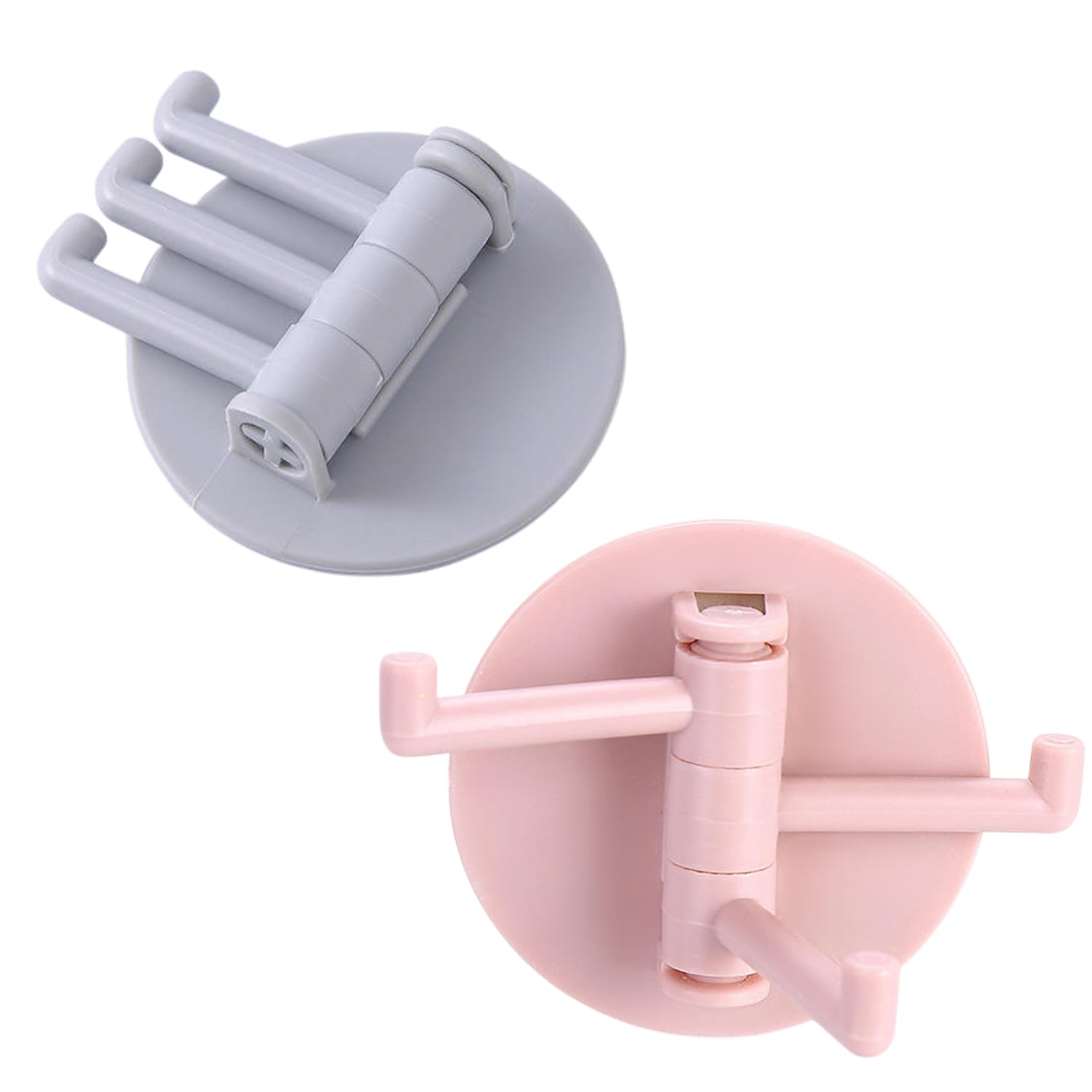 3 stage rotating sticker hook | self adhesive wall mounted multi purpose holder for kitchen, bathroom & bedroom | 360° foldable hanging hook rack | no drill waterproof utility hook (multi color) (2)