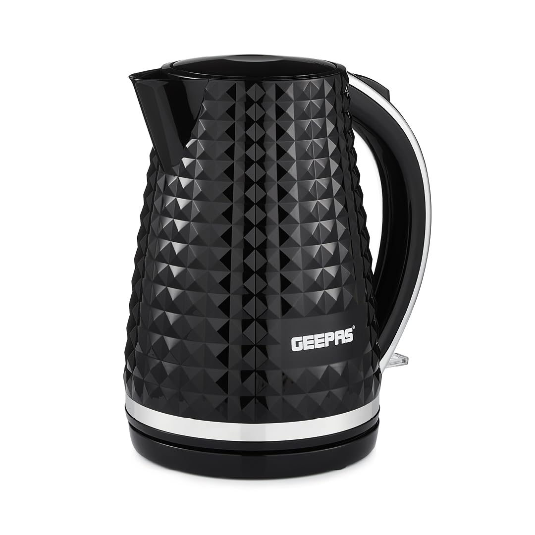 Geepas Black 1.7L Cordless Kettle 2200W