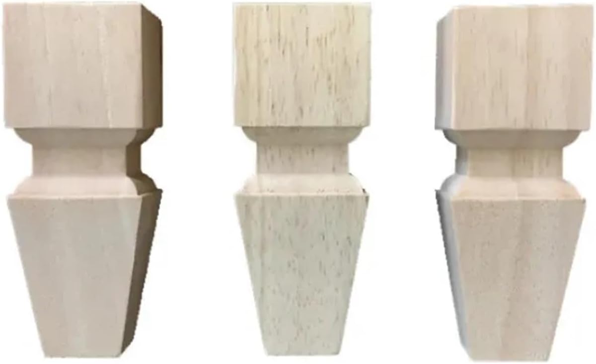 AVIMYA 1/4PCS Solid Wood Furniture Legs Feet Replacement for Sofa Couch Tea Table Cabinet TV Stands Furniture Carving 100-200mm Hieght (Color : 1PC 100x55mm)