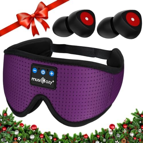 MUSICOZY Sleep Headphones Bluetooth 5.2 Eye Mask, Soft Ear Plugs 35dB Noise Reduction for Side Sleepers Mom Women Cool Tech Gadgets Unique Gifts MUSICOZY Sleep Headphones Bluetooth 5.2 Eye Mask, Soft Ear Plugs 35dB Noise Reduction for Side Sleepers Mom Women Cool Tech Gadgets Unique Gifts