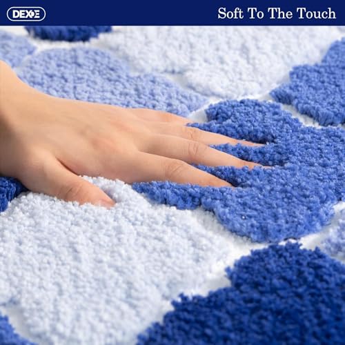 Image of Roseate Ellipse Super Soft Anti-Skid (40x60 cm) Super Absorbent Mats Microfiber 2000 GSM Mat for Bathroom /Kitchen /Door Mats for Home /Floor Mat (Blue) Pack of 1