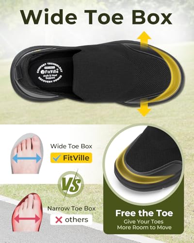 FitVille Plantar Fasciitis Shoes for Men Extra Wide Orthopedic Shoes for Foot Pain Relief - BriskWalk2