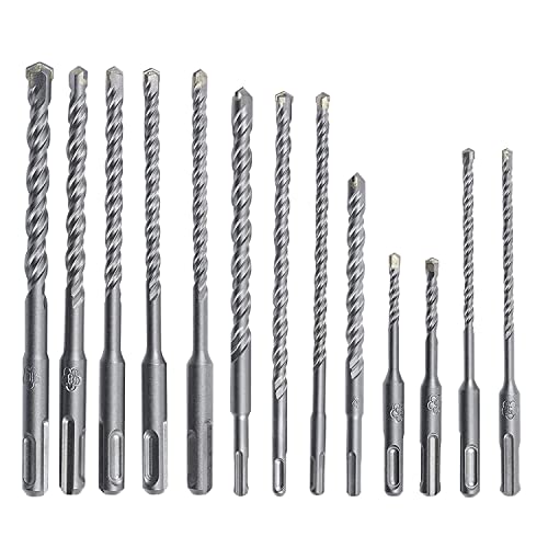 Reetai-Four 17 Pcs Sds Plus Rotary Hammer Drill Bits & Chisels Set, Concrete Masonry Hole Tool With Storage Case,Carbide Tipped For Brick, Stone And Concrete. #TOP1