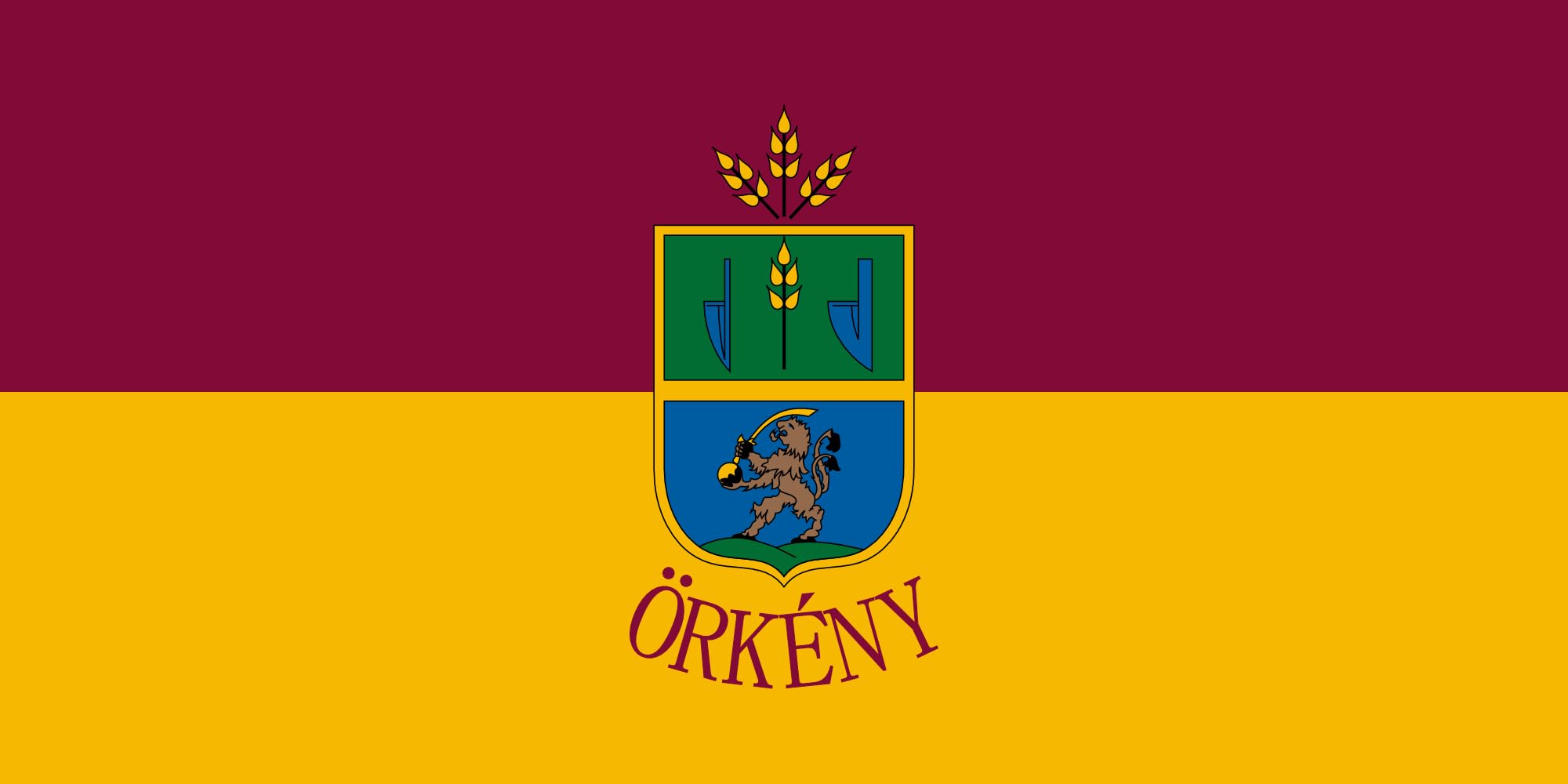 Drapeau Örkény 1.35m² idéal pour pavoiser votre mairie ou événement
