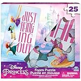 Spin Master Games, Disney Princess Puzzles, 25 Pieces, Soft Foam Kids Puzzle Featuring Rapunzel, Mulan, Merida, for Ages 4 & up