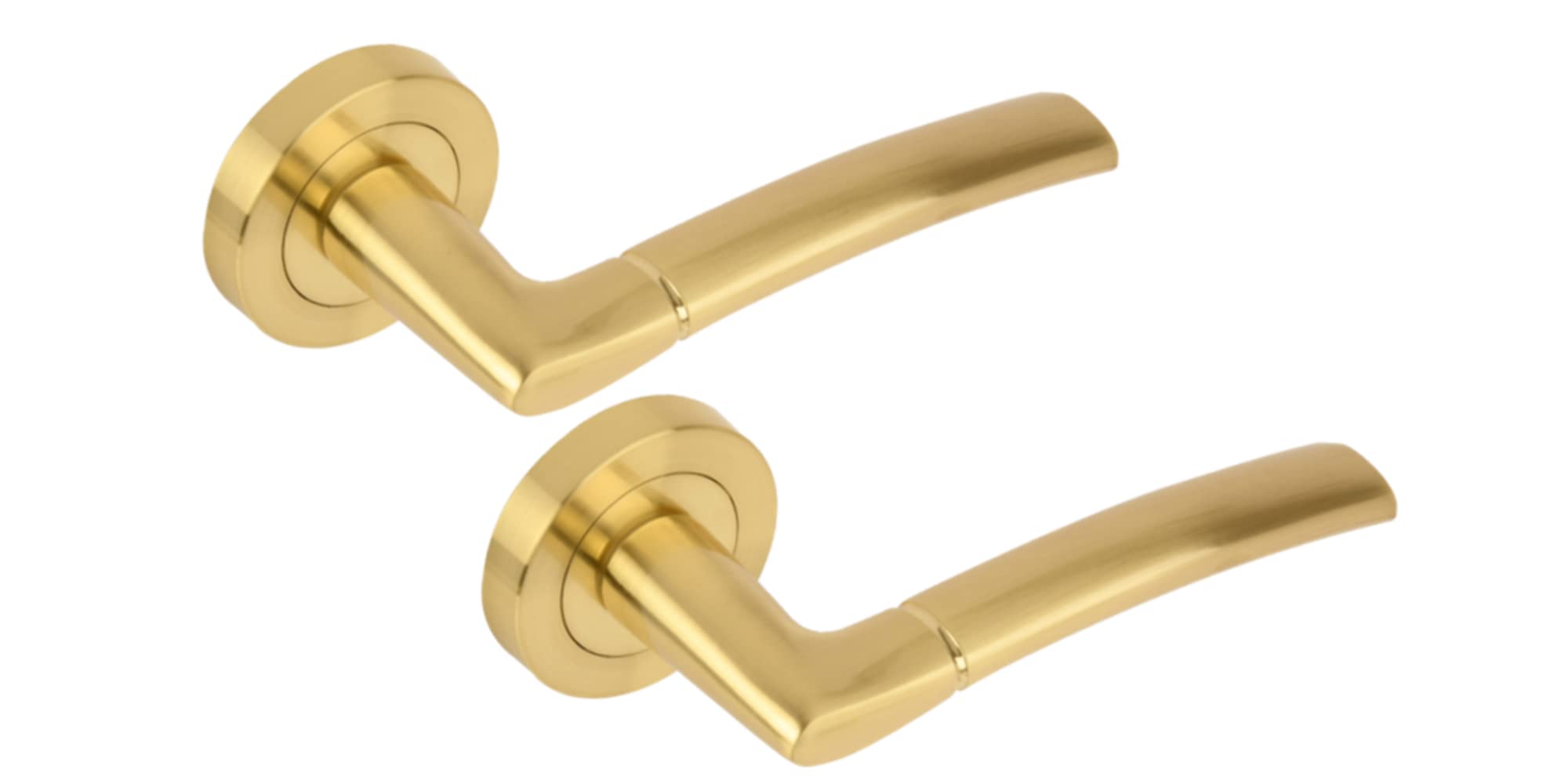 Hunta HANDLEZONE® Neemo Lever On Round Rose Door Handles, Internal Passage Latch Handles, 1 Set - Brushed Brass — image 1