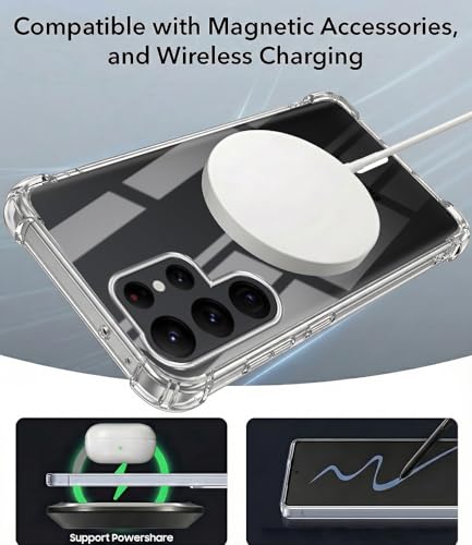 Image of Jkobi Shockproof Crystal-Clear Back Cover for Samsung Galaxy S22 Ultra 5G (Magsafe Wireless Support | Drop & Camera Protection | Hard Polycarbonate)