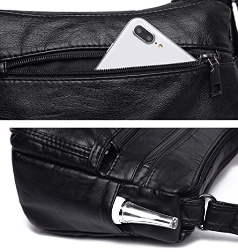 Wuxingmeili Crossbody Bags For Women Waterproof Shoulder Bag Messenger Bag Casual Pu Leather Ladies Purse Handbag Cross Body Hand Bag Black thumb #5