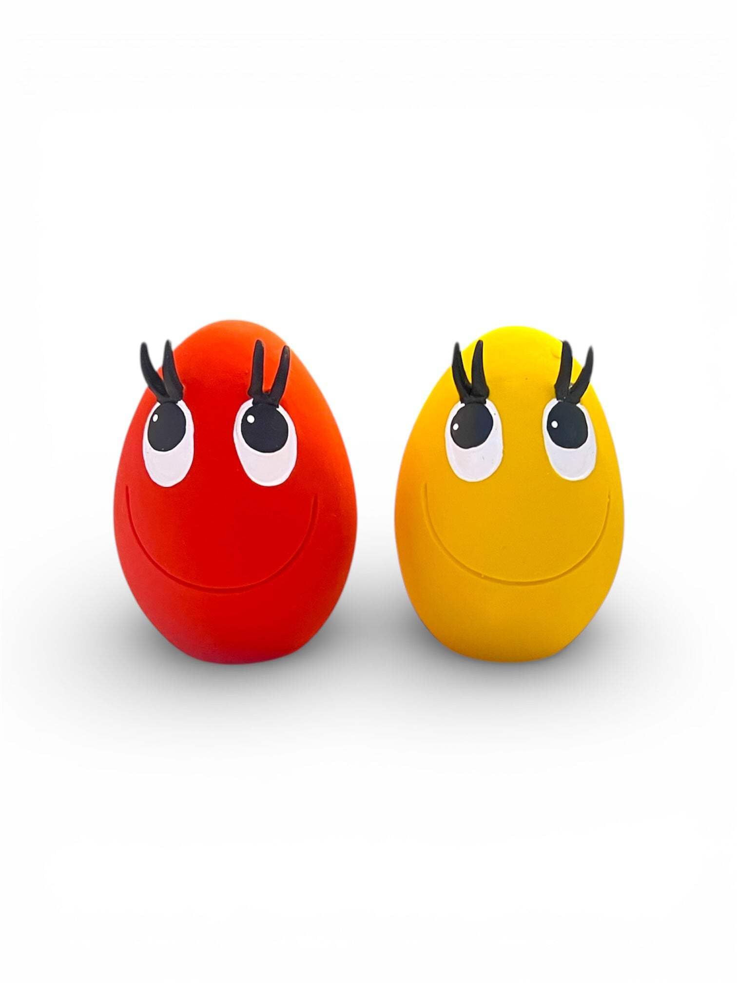 Totally Pawsome OVO Egg Rubber Dog Toy - Yellow & Red (Large) 2-Egg Set