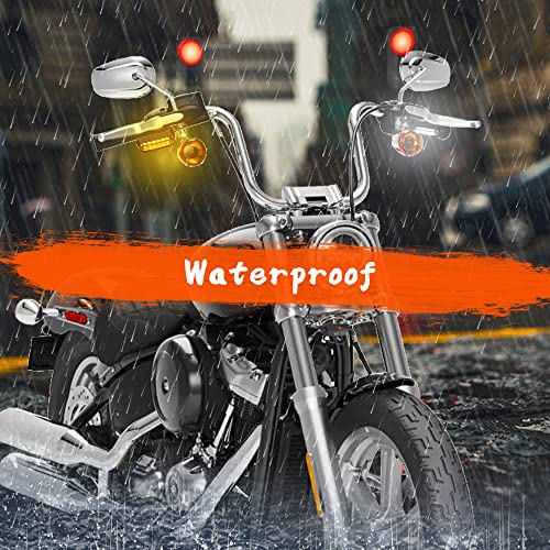 Motoparacc Sequential Handlebar Led Turn Signals, Switchback Universal Motorcycle Running Lights Mirror Side Markers For Harley, Yamaha, Kawasaki, Victory, Atv #TOP5