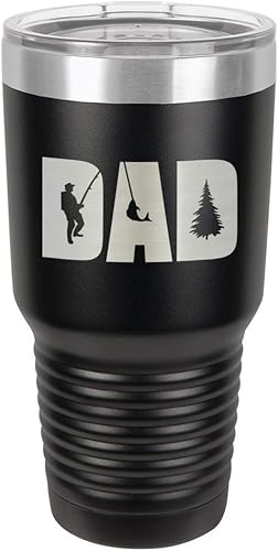 Miniatura 20 de Dad KNOCKOUT FISHING - Vaso de 30 onzas con popote y tapa superior deslizante Taza de viaje de acero inoxidable Comparar con Yeti Rambler
