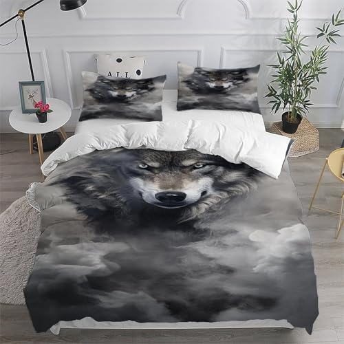 Housse de couette grey wolf microfibre douce et confortable avec taies - 6