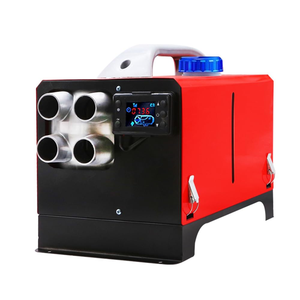 Riscaldatore d'Aria Diesel 8KW A 4 Fori con Termostato LCD del Serbatoio 5L E Telecomando, per Camion, Camper, Barca,12v