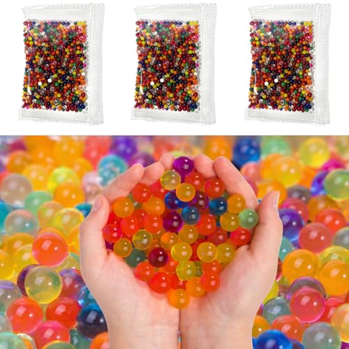 3000 PCS Water Gel Beads for Vases,15 to 18 mm Expand Crystal Water Filler Soak 3 to 5 Hours,Aqua Gel Vase Filler Home Office Event Table Decor Clear Multicolour Mix Centrepiece Display