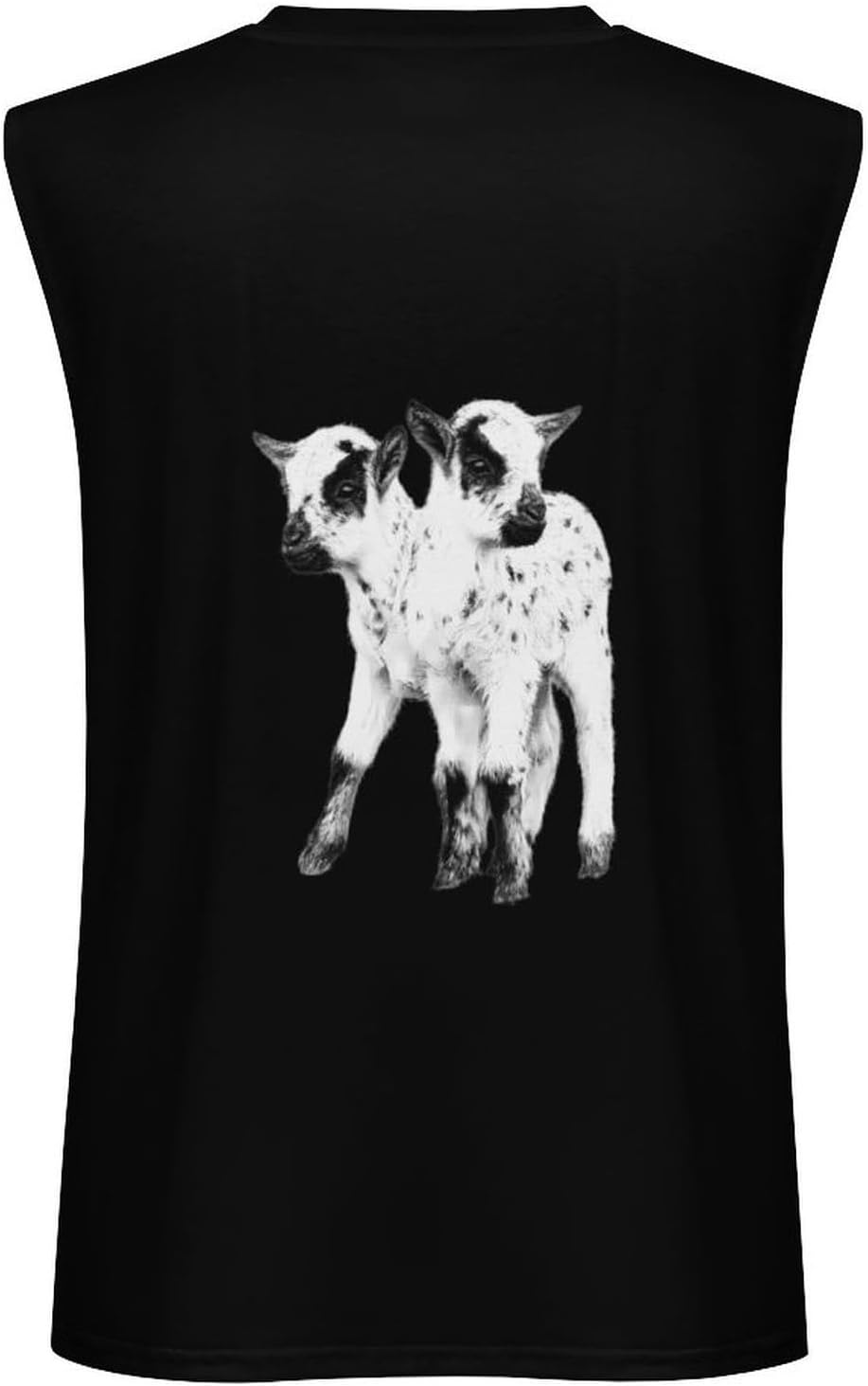Two Headed Goat Men Summer Sleeveless Crew Neck Top 5XL