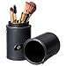 traderplus Makeup Brush Holder Organizer PU Leather Cosmetics Make Up Cup Storage Travel Case (Black)