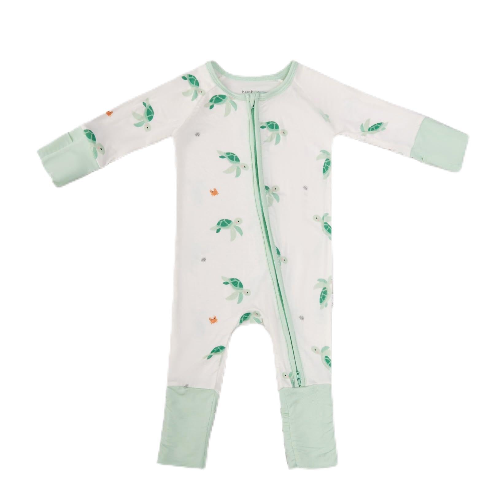 Bamboo Little Ultra-Soft Convertible Baby Romper - Gender Neutral Infant Clothes with 2-Way Zipper, Footless Sleepwear