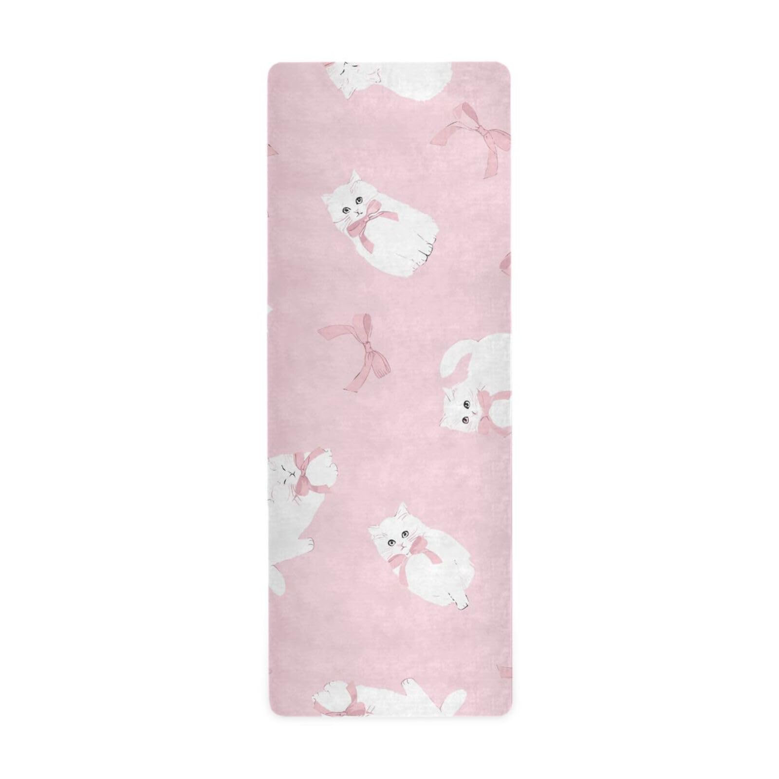 Amazon | SoreSore（ソレソレ） ヨガマット 白猫 ねこ ピンク 可愛い