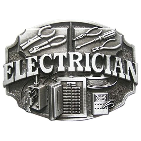 Vintage Style Electrician Tradesman Belt Buckle Cover