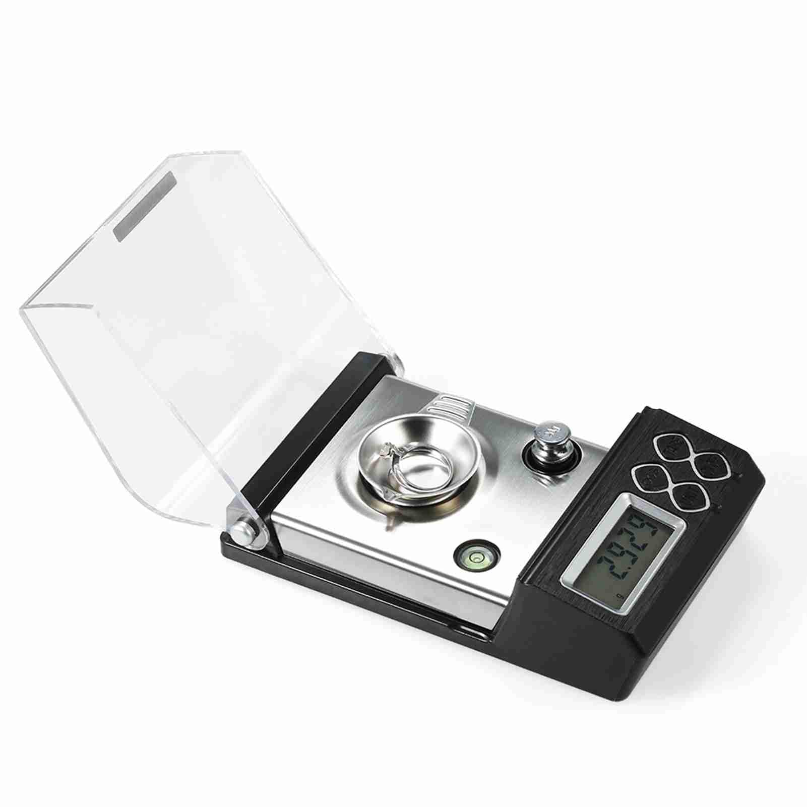 HUIOP Bilancia professionale Milligram digitale ad alta precisione 50 g / 0.001 g Bilancia elettronica bilancia a polvere in oro Bilancia oro gioielli carati Bilancia digitale Peso con calibratura Pes