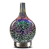 Essential oil diffuser 3D Glass Starry Sky Aromatherapy Oil Diffuser Cold Mist Ultrasonic Humidifier With 7 Color Changing LED 120ml, Home, Office, Yoga, Baby, Sleep,Water shortage automatic shutdown