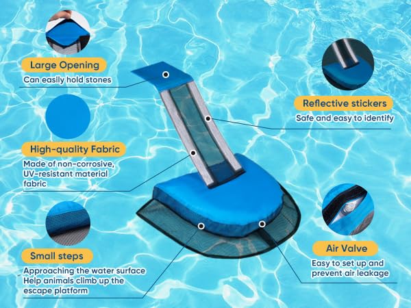 Image of Pro Pool Animal Critter Escape Ramp Frog Saver Pads Ladder For Swimming Pools Lily Pad For Frogs Float Life Saving Wildlife Duck Duckling Creature Rescue Bridge Log Maintenance Kits Accessories Device