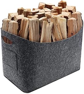 Filztasch Kaminholz, Vintoney Filztasche Kaminholztasche Groß Filzkorb Holzkörbe aus extradickem Filz mit Tragegriffen für Holz, Zeitungen, Kaminholz, kamin, Kleidung, Pflanze usw(53x30x40cm)
