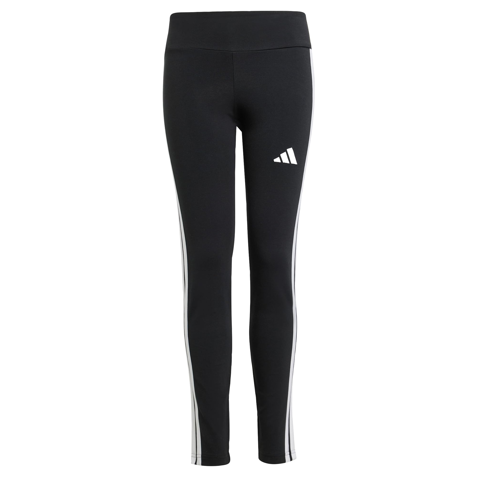 adidas Girl's Essentials 3 Stripes Leggings Tights, Black/White/White, 9-10 Years