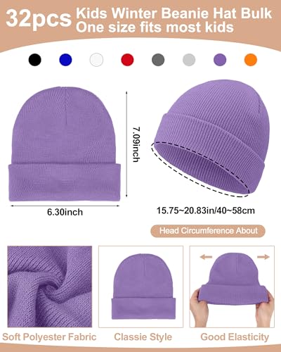 Image of JaGely 64 Pcs Kids Hats and Gloves Bulk Winter Beanies Hat Gloves for Toddler Boys Girls School Donation Wholesale