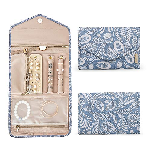 BAGSMART Travel Jewellery Organiser Roll Foldable Jewelry Case for Journey-Rings, Necklaces, Bracelets, Earrings