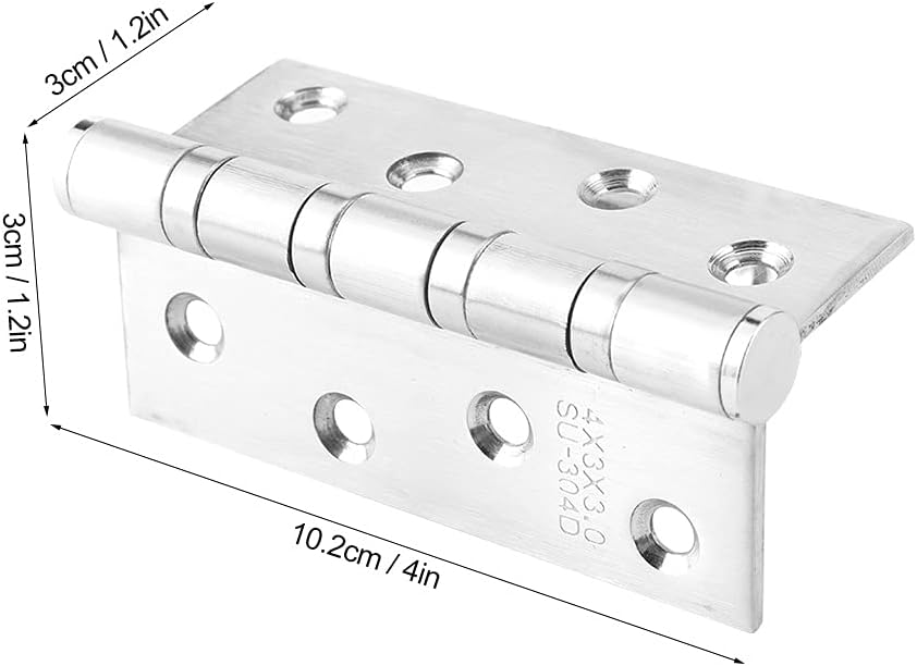 Cabinet Butt Hinge,Folding Door,Stainless Steel Brushed Household Door Hinge Home Furniture Hardware Accessories 4inchx3cmx3mm Hinge