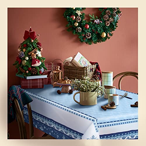 Christmas Tablecloth Winter Snowflakes Table Cloth for Kitchen Dining Room Parties Outdoor