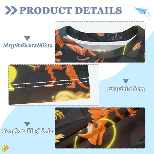 Robot Dinosaur Roaring Orange Black Short Sleeve Matching Bathing Suits for Kids Rashguard Swimsuit for Girls Kids Rash Guard Swim for 3-12 Years ropa de bano para ninas3