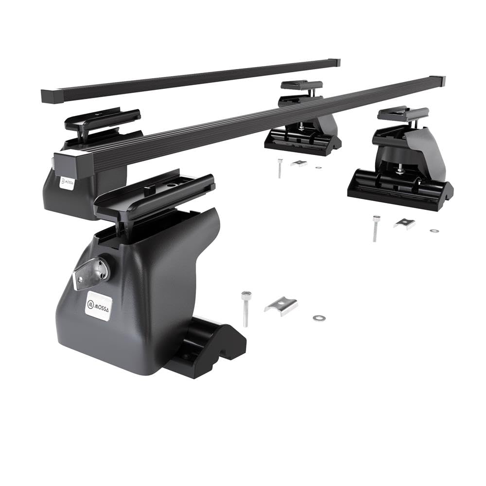 Mossa Barras de Techo Acero aptas para VW Crafter I (2006-2016) Negro | Furgoneta - perfil en T