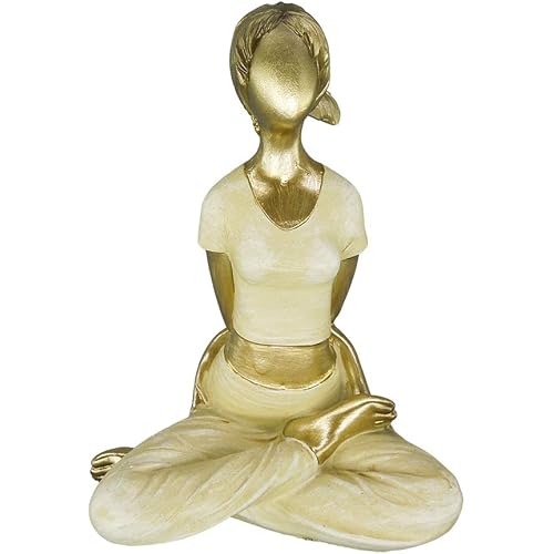Artgenius Art Abstract Yoga Figurine Statue,Home Decorative Girl Yoga Scuplture (Lotus Pose)
