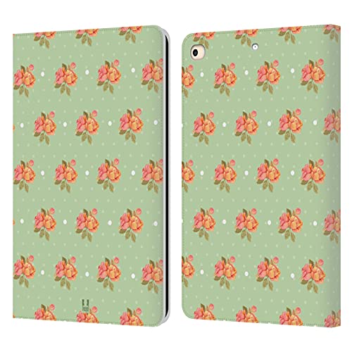 Évitez les rayures sur votre iPad 9.7 avec cet étui portefeuille en cuir fleuri à rabat aimanté