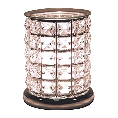 Aroma Accessories Electric Wax Melt Burner Touch On/Off Clear Crystal Cylinder Cover