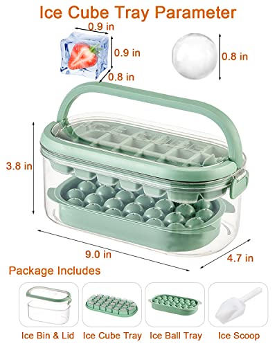 Bonshill Upgrade Silicone Ice Tray,Ice Cube Tray With Lid And Bin,Ice Ball Maker Mold,Mini Ice Cube Trays,Easy Release Ice Molds With Container Make 54 Cubes For Chilling Whiskey, Cocktail, Coffee #TOP5