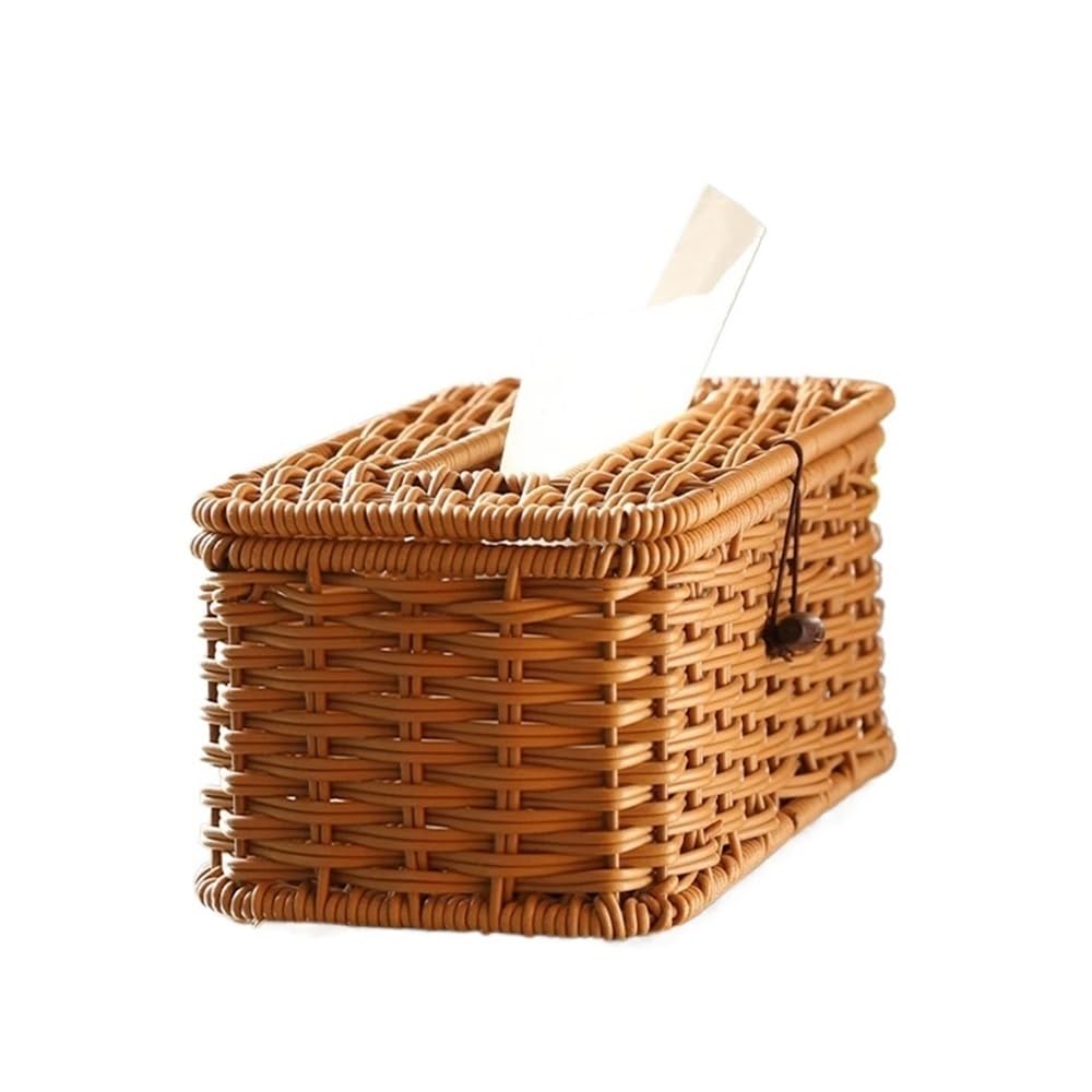 Aimanqi D Simulation Rattan Tissue Box Living Room Office Esk Tissue Box Bedroom Home Esktop Ecoration(D)