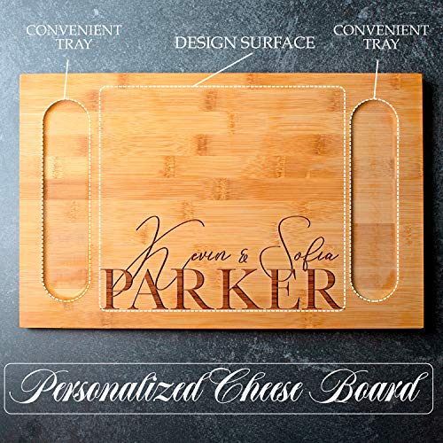 Tabla de cortar rectangular de bambú personalizada de 40.64 cm x 25.4 cm para bodas miniatura 5