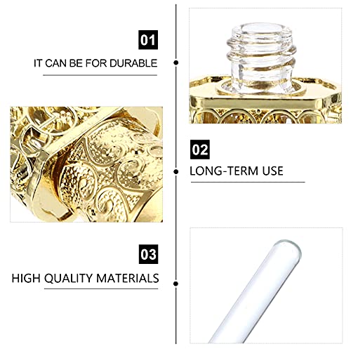 Metal Essential Oil Bottle Dispensing Bottle Essential Oil for Diffuser Retro Essential Oil Bottle Spray Lotion Spray Bottles Empty Bottle Shell Metal Small Glass Travel Vintage 3ml - Image 7