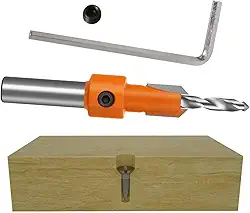 Kit 3 Broca Escareadora Rebaixo De Parafuso Em Madeira Com Limitador 3x8