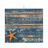 【Facile à nettoyer】Contrairement aux tapis de cuisine traditionnels en tissu, notre tapis de séchage à vaisselle en bois imprimé en forme d'étoile de mer est lavable en machine et lavable à la main. La surface lisse cache efficacement les taches d'eau, de café et de lait, ce qui le rend facile à entretenir et à garder votre plan de travail exempt de taches salissantes.