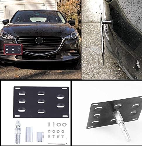 Yunge Front Bumper Tow Hook License Plate Mount Bracket Holder for Mazda 3 6 CX5